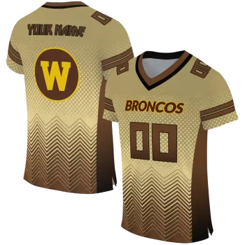 personalized western michigan broncos halftone sweep gold black jersey best selling
