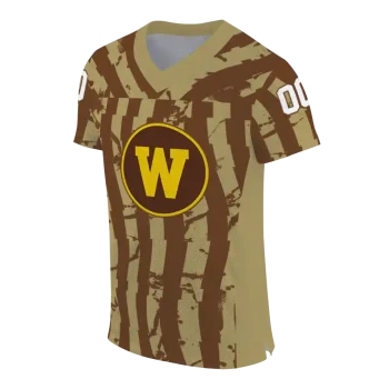 personalized western michigan broncos stripe splatter brown jersey fashion forward