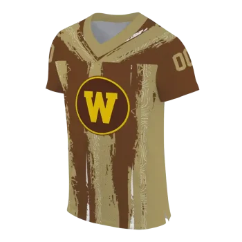 personalized western michigan broncos striped texture brown jersey fashion forward