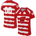personalized wisconsin badgers layered grids red jersey best selling