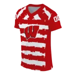 personalized wisconsin badgers layered grids red jersey best selling