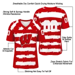 personalized wisconsin badgers layered grids red jersey best selling