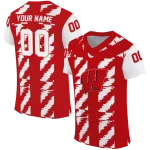 personalized wisconsin badgers stripe block red jersey best selling