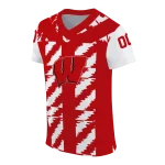 personalized wisconsin badgers stripe block red jersey best selling
