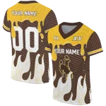 personalized wyoming cowboys dripping flames brown white jersey best selling