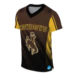 personalized wyoming cowboys halftone flow brown black jersey best selling