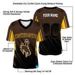 personalized wyoming cowboys halftone flow brown black jersey best selling