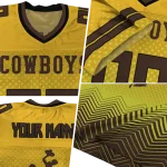 personalized wyoming cowboys halftone sweep gold black jersey best selling
