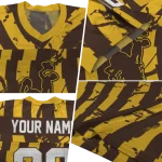 personalized wyoming cowboys stripe splatter brown jersey best selling