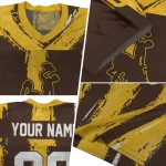 personalized wyoming cowboys striped texture brown jersey best selling