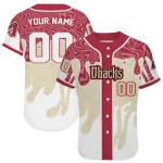 custom arizona diamondbacks pattern drip red white jersey best selling