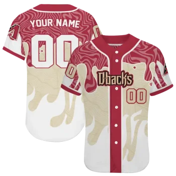custom arizona diamondbacks pattern drip red white jersey best selling