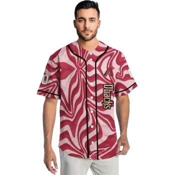 custom arizona diamondbacks psychedelic curves red jersey fashion forward