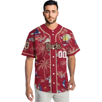 custom arizona diamondbacks sailboat island red jersey fashion forward