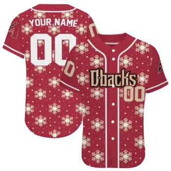 custom arizona diamondbacks snowflake festive red jersey best selling