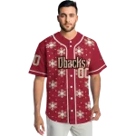 custom arizona diamondbacks snowflake festive red jersey best selling