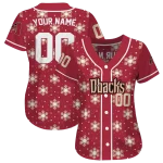 custom arizona diamondbacks snowflake festive red jersey best selling