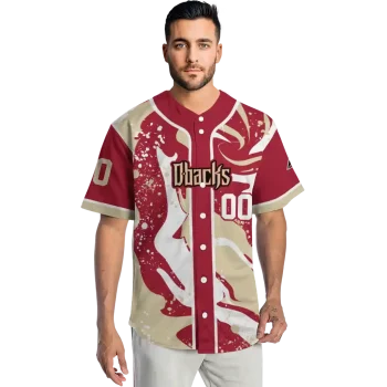 custom arizona diamondbacks splash swirl red jersey fashion forward