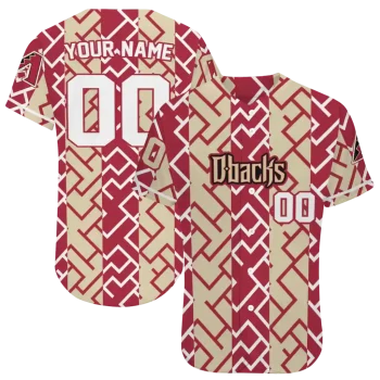 custom arizona diamondbacks squares grid red jersey best selling