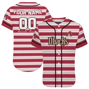 custom arizona diamondbacks stripe layers red white jersey best selling