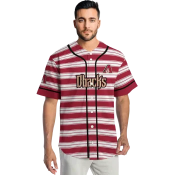custom arizona diamondbacks stripe layers red white jersey fashion forward
