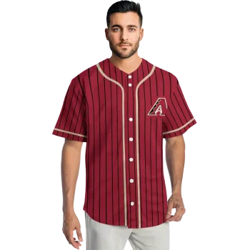 custom arizona diamondbacks stripe pattern red jersey fashion forward