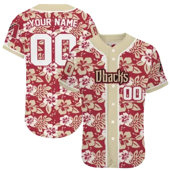 custom arizona diamondbacks tropical hibiscus sand jersey best selling
