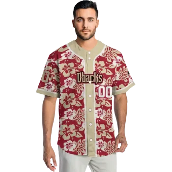 custom arizona diamondbacks tropical hibiscus sand jersey fashion forward