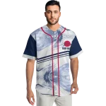custom atlanta braves arrow fade navy white jersey best selling