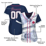 custom atlanta braves arrow fade navy white jersey best selling