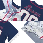 custom atlanta braves arrow fade navy white jersey best selling