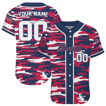 custom atlanta braves camo splash navy jersey best selling