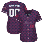 custom atlanta braves chevron interlock navy jersey best selling
