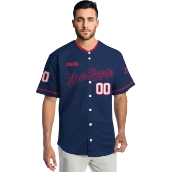 custom atlanta braves plain classic navy jersey fashion forward