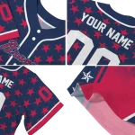 custom atlanta braves star burst red jersey best selling