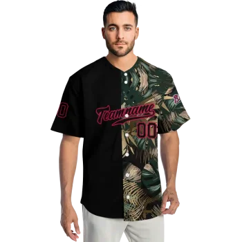 custom atlanta braves tropical foliage black jersey fashion forward