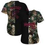 custom atlanta braves tropical foliage black jersey best selling