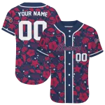 custom atlanta braves tropical hibiscus seashells navy jersey best selling