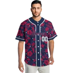 custom atlanta braves tropical hibiscus seashells navy jersey best selling