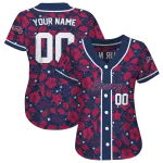 custom atlanta braves tropical hibiscus seashells navy jersey best selling