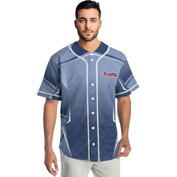custom atlanta braves wavy flow navy jersey fashion forward