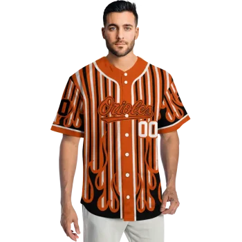 custom baltimore orioles blazing stripes orange jersey fashion forward
