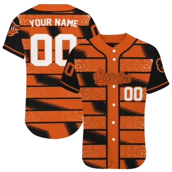 custom baltimore orioles edgy stripes orange jersey best selling