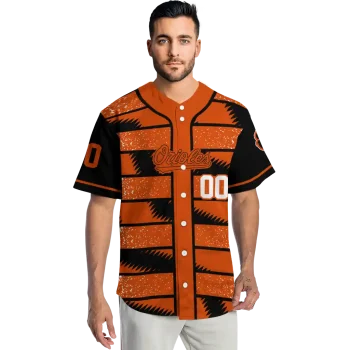 custom baltimore orioles edgy stripes orange jersey fashion forward