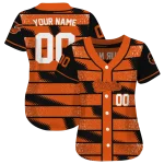 custom baltimore orioles edgy stripes orange jersey best selling