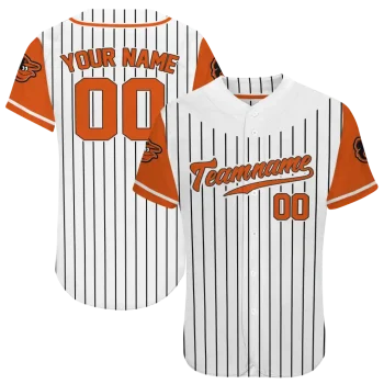custom baltimore orioles pinstripe orange white jersey best selling