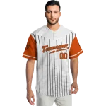 custom baltimore orioles pinstripe orange white jersey best selling