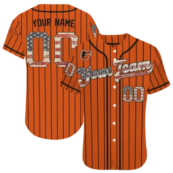 custom baltimore orioles vertical stripes orange jersey best selling