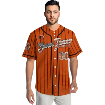 custom baltimore orioles vertical stripes orange jersey fashion forward