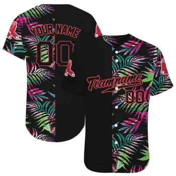 custom boston red sox palm leaf black jersey best selling